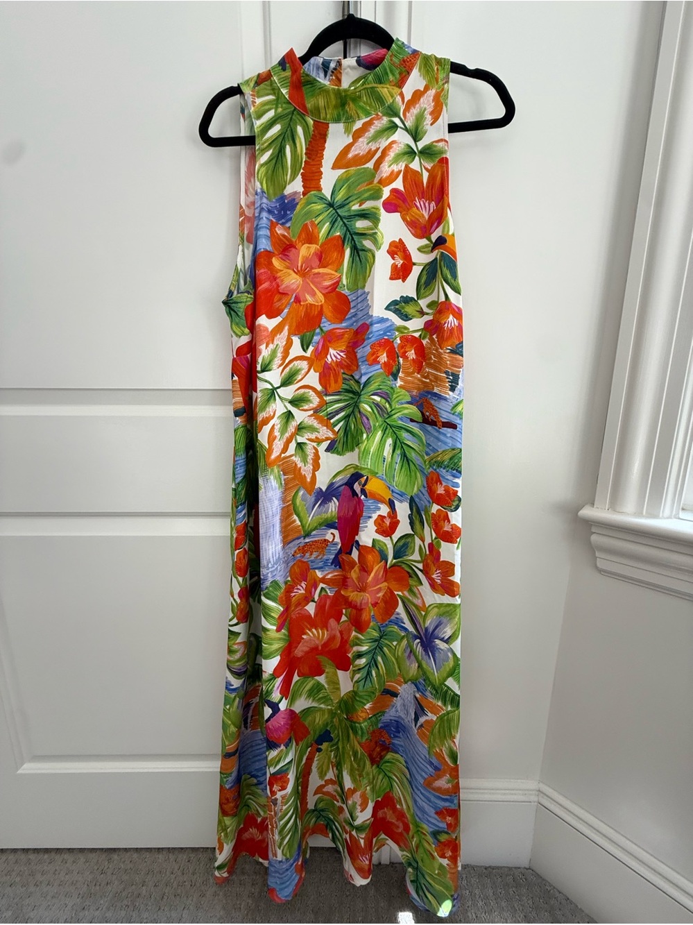 Farm Rio Floral Halter Maxi Dress in Bright Multicolor XL NWT